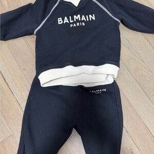 Balmain Black and Cream sweatshirt and sweatpants